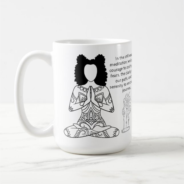 Melanin Meditation Motivational Quote Coffee Mugg (Vänster)