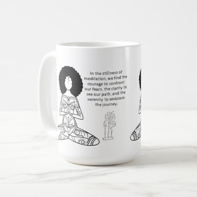 Melanin Meditation Motivational Quote Coffee Mugg (Framsida vänster)