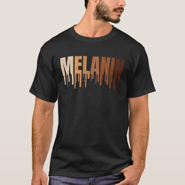 Melanin mörk skin färg och stolt Afrika 1 T Shirt (Framsida)
