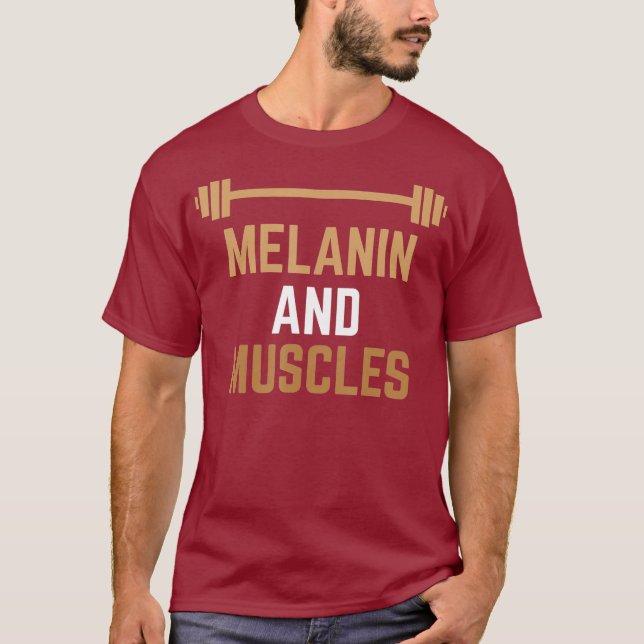 Melanin och Muscles Black Fitness T Shirt (Framsida)