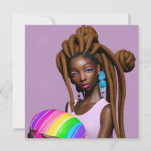 Melanin Påsk Rainbow Vår Sista Birthday Inbjudningar