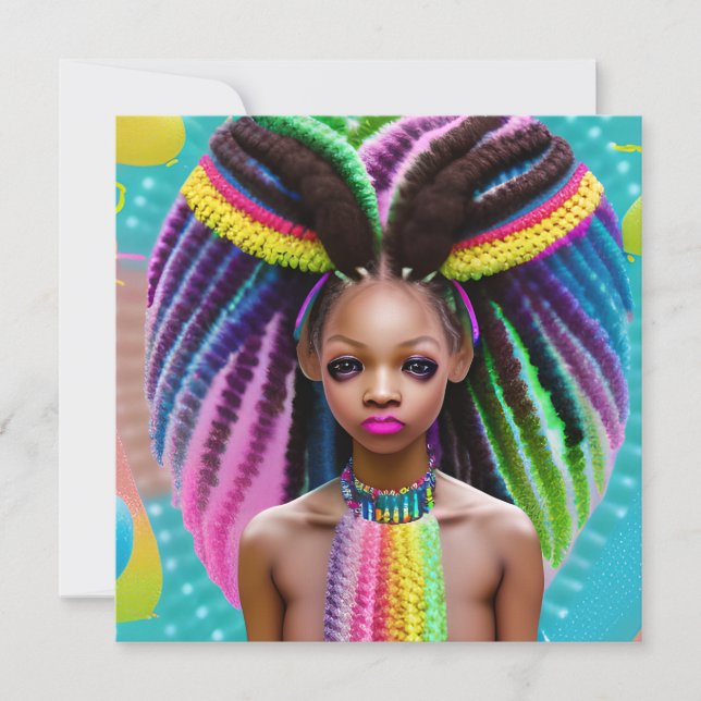Melanin Påsk Rainbow Vår Sista Birthday Kort (Framsida)