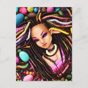 Melanin Påskägg Rainbow Vår Sista Girl Helg Vykort