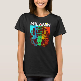 Melanin Poppin Distress Black Queens Sistas Women T Shirt