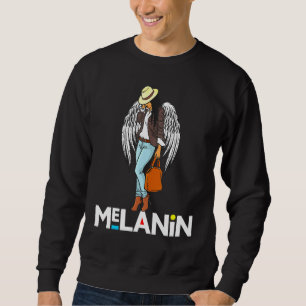 Melanin Poppin Distressed Svarta Drottningar Sista Lång Ärmad Tröja