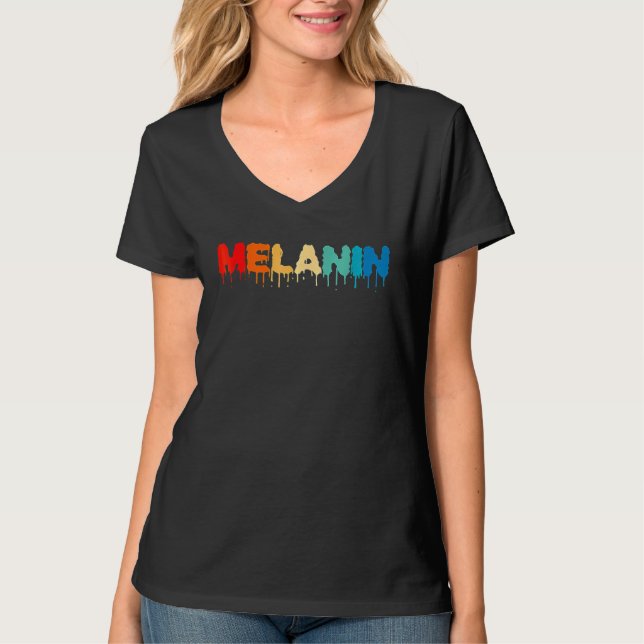 Melanin Pride Black History Month African American T Shirt (Framsida)