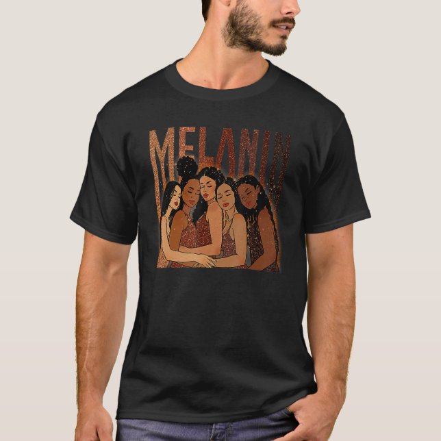 Melanin Princess African American Girls Black Hist T Shirt (Framsida)