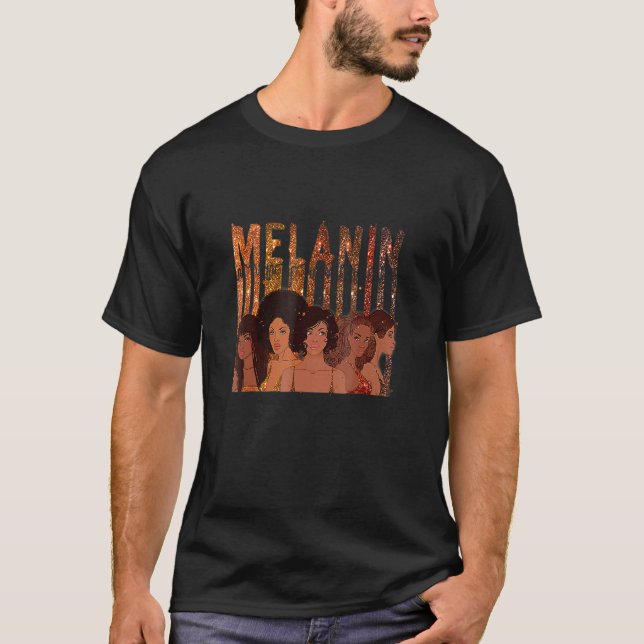 Melanin Princess African American Girls Black Hist T Shirt (Framsida)