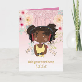 Melanin Princess Födelsedagskort för alla åldrar Kort