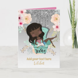 Melanin Princess Födelsedagskort för alla åldrar Kort