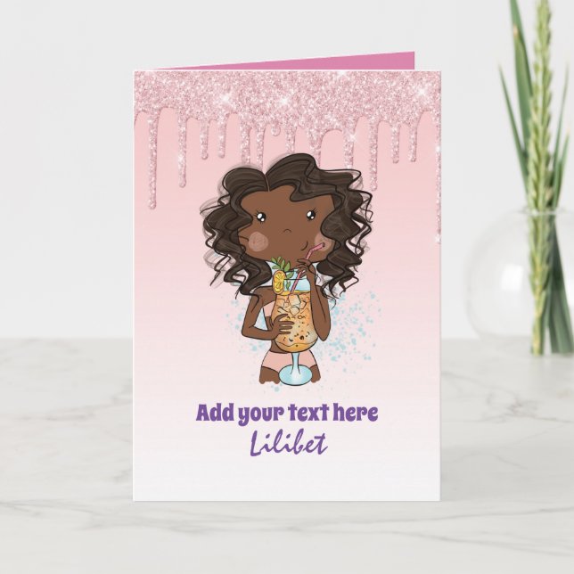 Melanin Princess Födelsedagskort för alla åldrar Kort (Framsida)