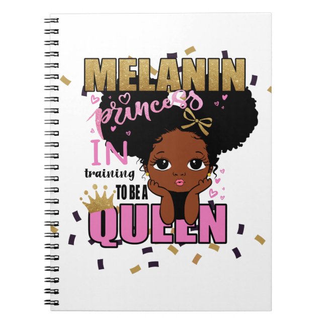 Melanin Princess Training to be Queen Lilibet Gift Anteckningsbok (Framsidan)