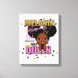 Melanin Princess Training to be Queen Lilibet Gift Canvastryck