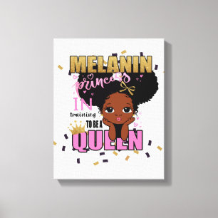 Melanin Princess Training to be Queen Lilibet Gift Canvastryck