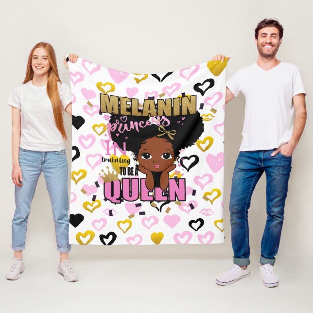 Melanin Princess Training to be Queen Lilibet Gift Fleecefilt (På plats)
