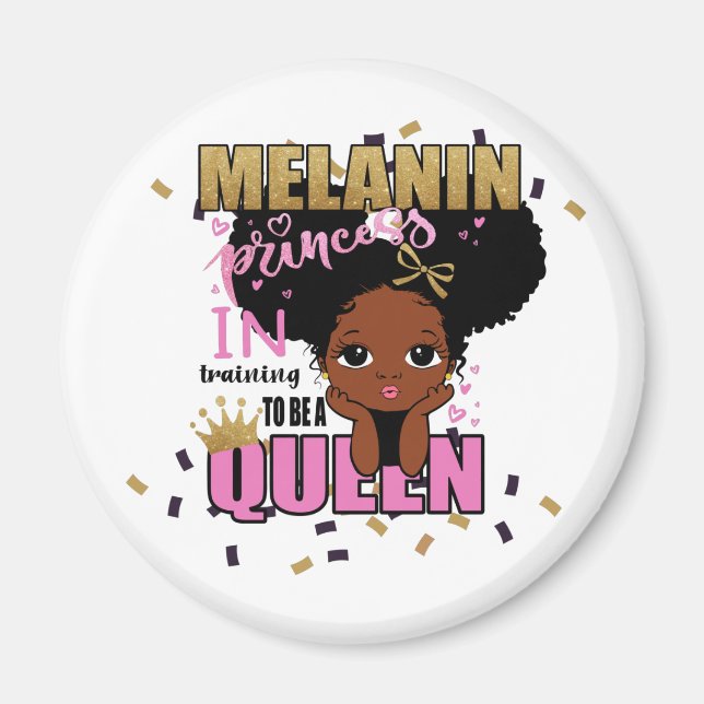 Melanin Princess Training to be Queen Lilibet Gift Magnet (Framsidan)