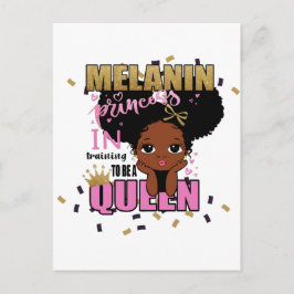 Melanin Princess Training to be Queen Lilibet Gift Vykort
