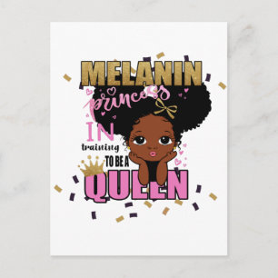 Melanin Princess Training to be Queen Lilibet Gift Vykort