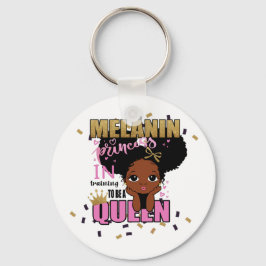 Melanin Prinsessa Tränar för att Bli Drottning Lil Nyckelring