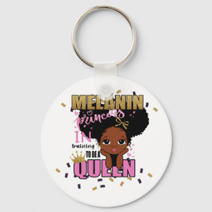 Melanin Prinsessa Tränar för att Bli Drottning Lil Nyckelring