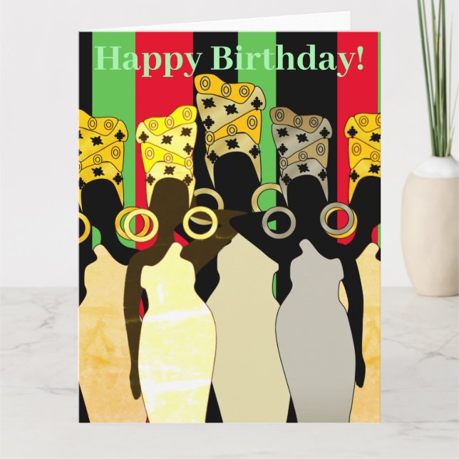 Melanin Queen African American Birthday Card Kort (Framsida)