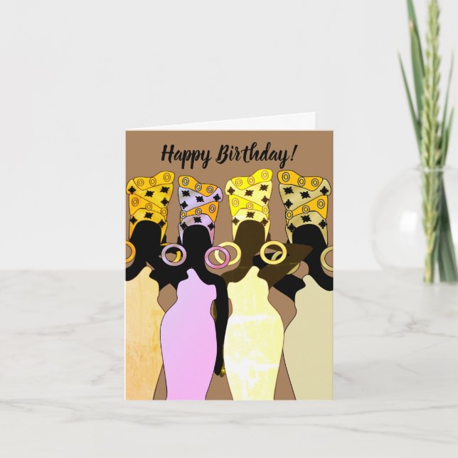 Melanin Queen African American Birthday Card Tack Kort (Framsida)