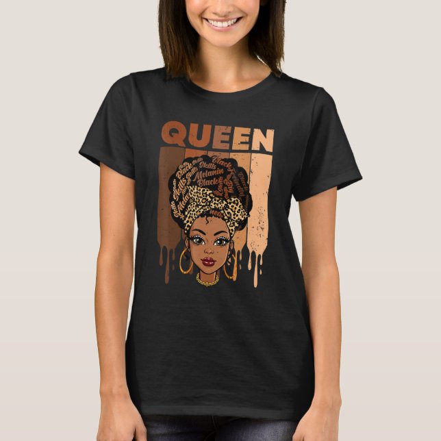 Melanin Queen African American Strong Black Natura T Shirt (Framsida)
