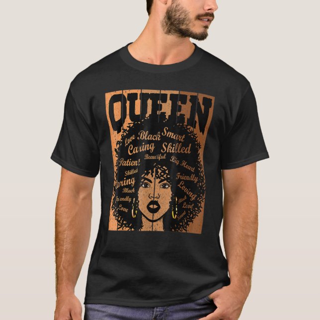 Melanin Queen African American Strong Black Natura T Shirt (Framsida)