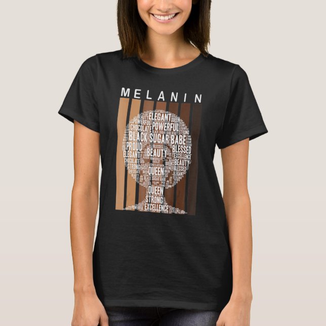 Melanin Queen African American Strong Black Natura T Shirt (Framsida)