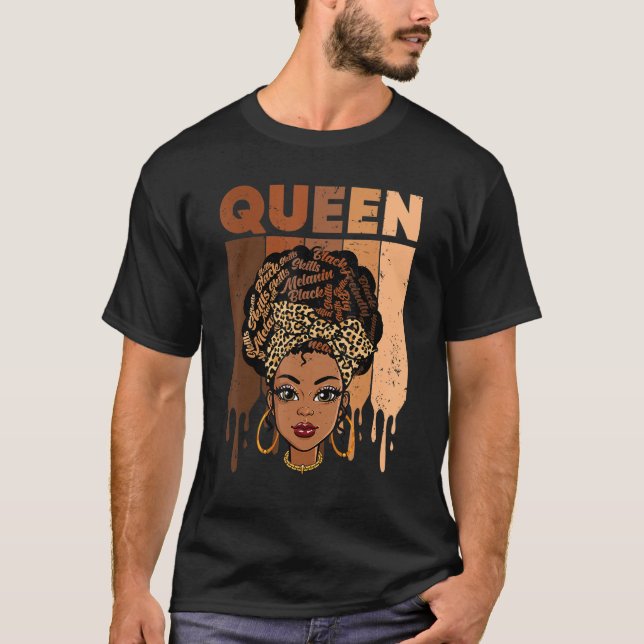 Melanin Queen African American Strong Black Natura T Shirt (Framsida)