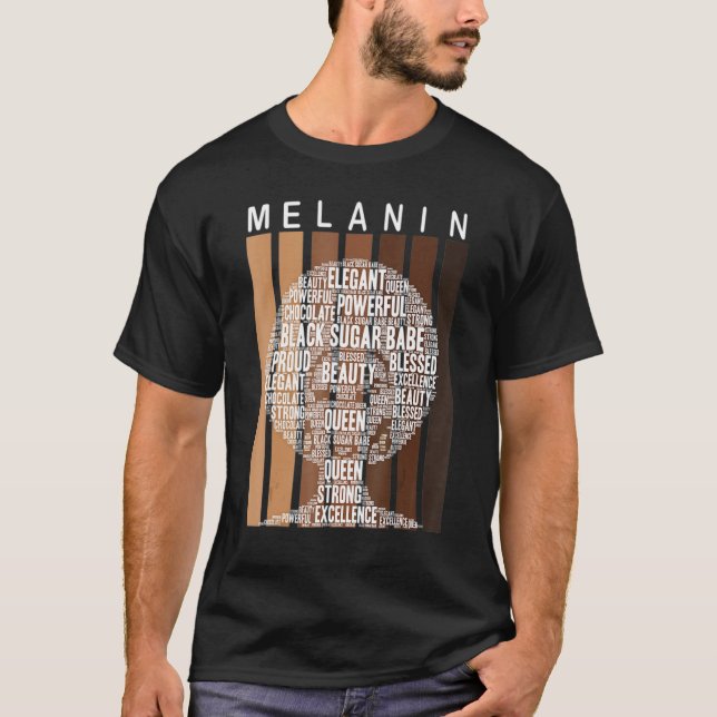 Melanin Queen African American Strong Black T Shirt (Framsida)