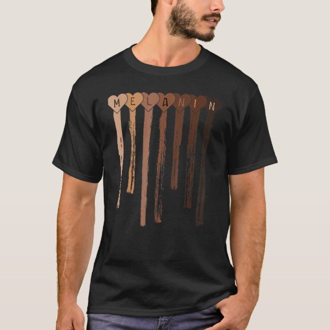 Melanin Queen African American Strong Black T Shirt (Framsida)