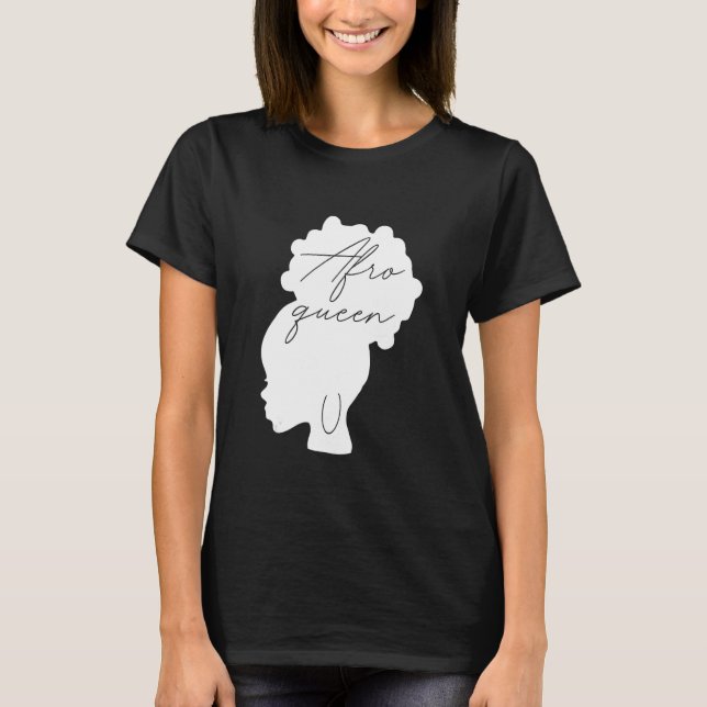 Melanin Queen Afro Queen T Shirt (Framsida)