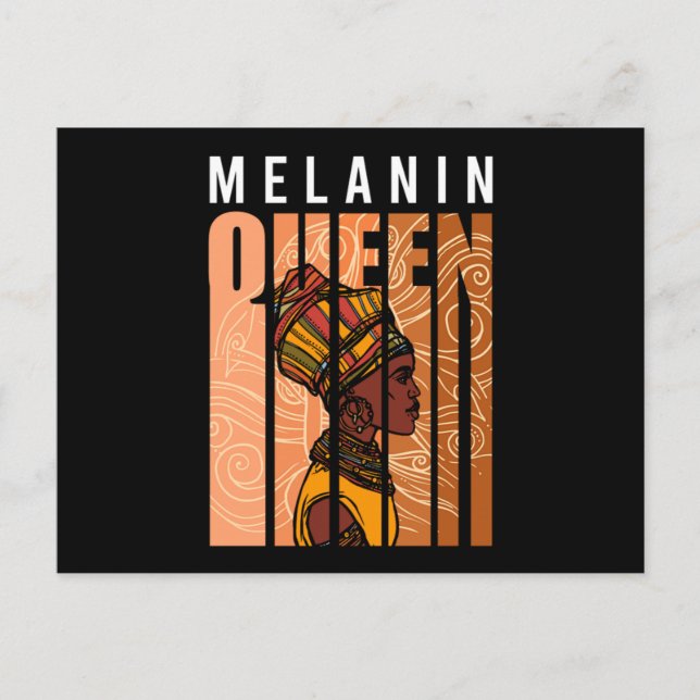 Melanin Queen Black History Month African American Vykort (Framsida)