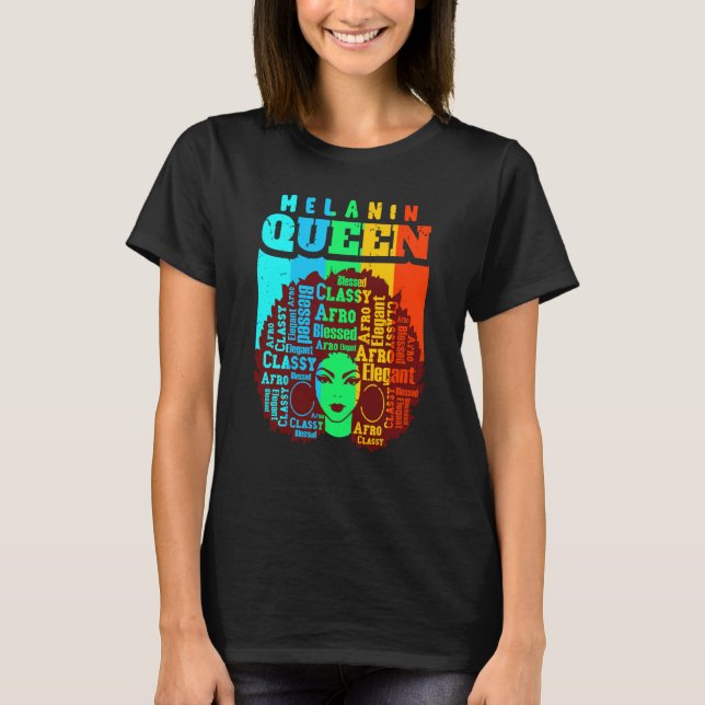 Melanin Queen Cute Black Women Sista Sister Fun Be T Shirt (Framsida)