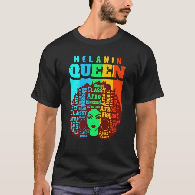 Melanin Queen Cute Black Women Sista Sister Fun Be T Shirt (Framsida)