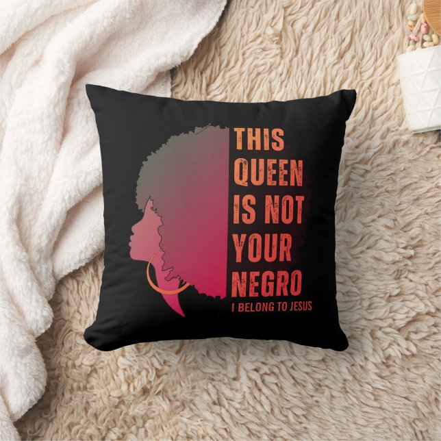 Melanin Queen NOT DIUR NEGRO Afro Kudde (Filt)