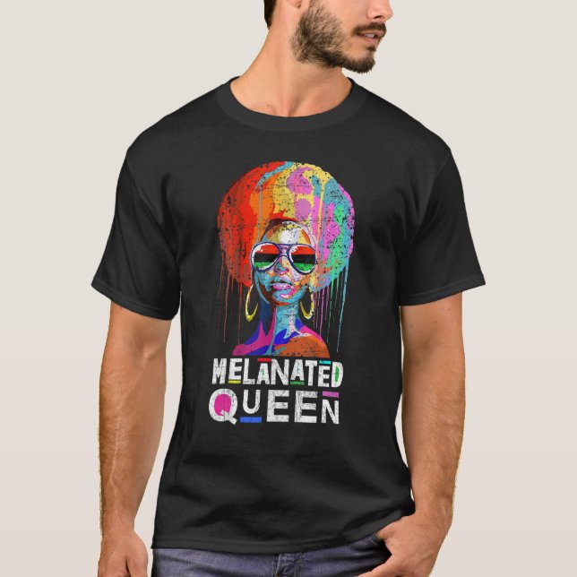Melanin Queen Tee African American Strong Black Na (Framsida)