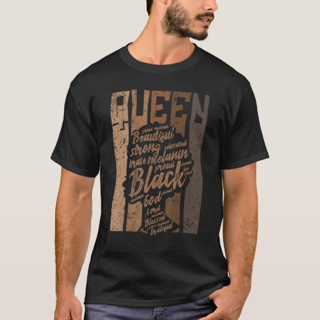 Melanin Queen Tee African American Strong Black Na (Framsida)