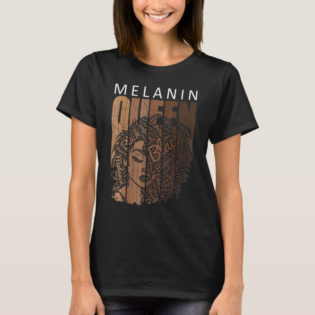 Melanin Queen Tee African American Strong Black Na (Framsida)