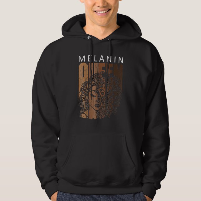 Melanin Queen Tee African American Strong Black Na Hoodie (Framsida)