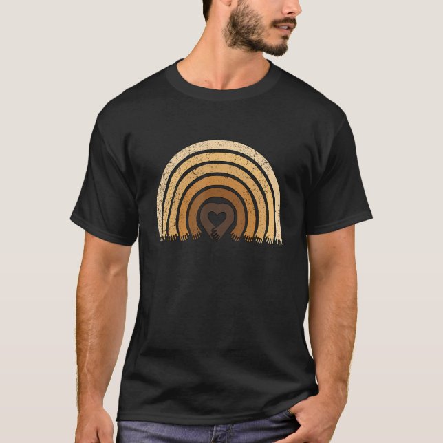 Melanin Rainbow Hands Black History Month BLM Afri T Shirt (Framsida)