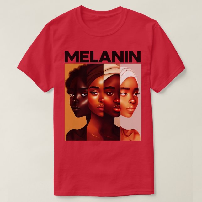 Melanin Shades Women Afrocentric Black Pride T Shirt (Design framsida)