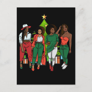 Melanin Sistas Julgran & Gifts Black Girls Helg Vykort