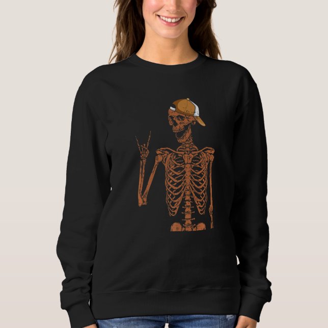 Melanin Skeleton Rock Hand Black History Month BLM T Shirt (Framsida)