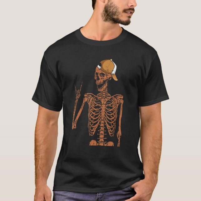 Melanin Skeleton Rock Hand Black History Month BLM T Shirt (Framsida)