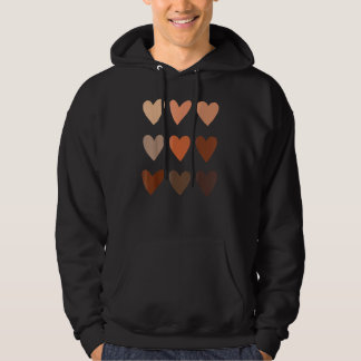 Melanin Skin Tone Hearts BE Kined Black History m Hoodie