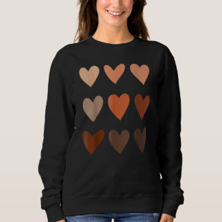 Melanin Skin Tone Hearts BE Kined Black History m T Shirt