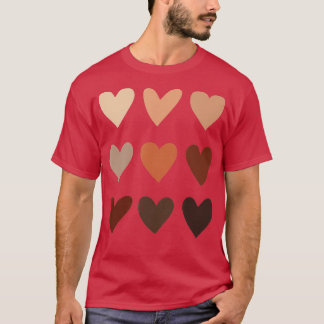 Melanin Skin Tone Hearts Be Sant Black History Mon T Shirt