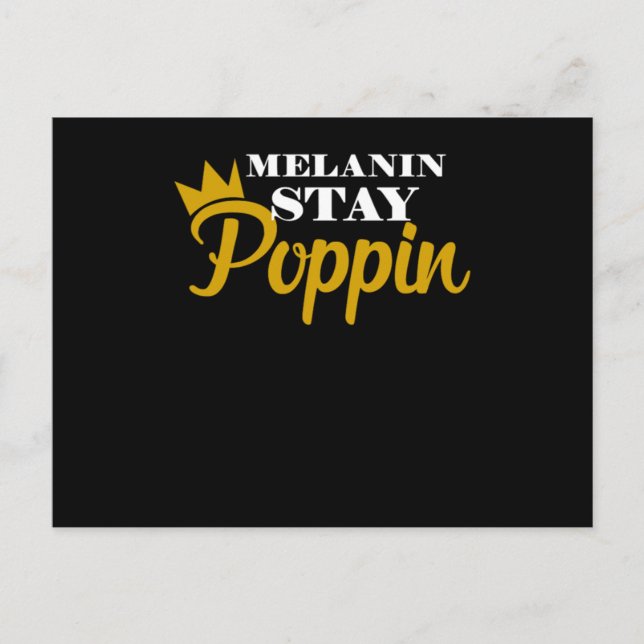 Melanin stannar kvar vid Poppin Black och vackert, Meddelande Vykort (Framsida)